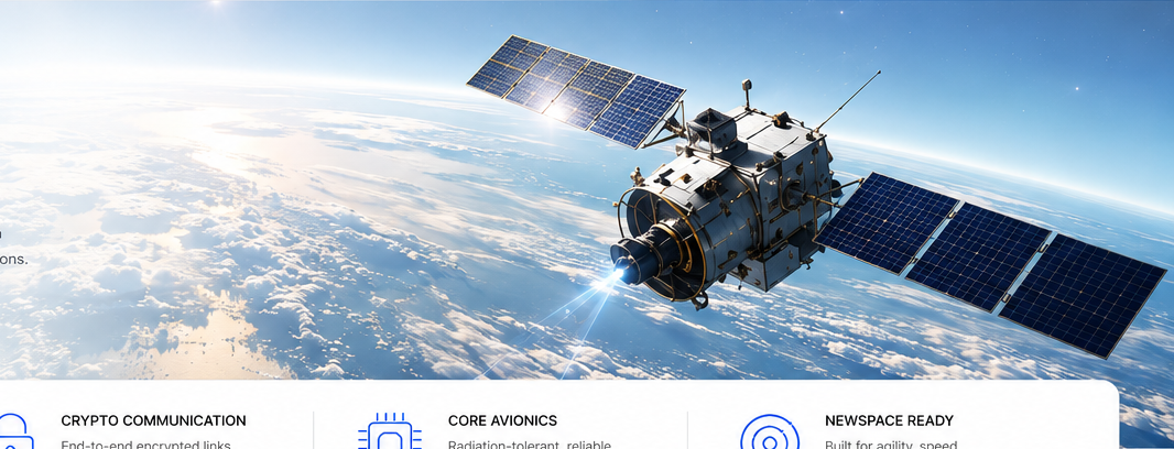 Satellite over Earth in daylight